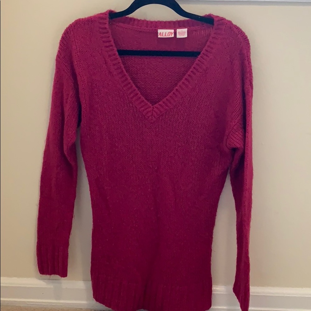 Soft v neck pink sweater